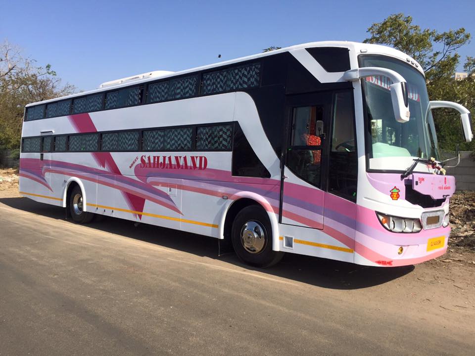 Luxury Mini Bus Rental Volvo Bus Hire Ahmedabad Sahjanand Tours